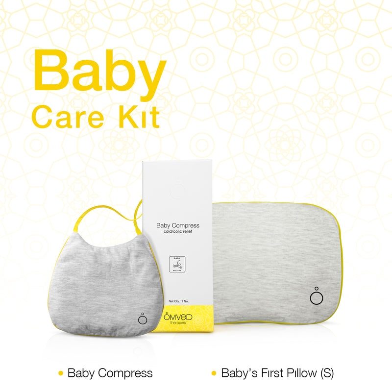 Omved Baby Care Kit - Baby bib compress & Baby first pillow