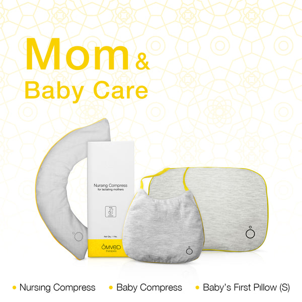 Omved Mom & Baby care combo with Nursing breast compress, baby compress, baby pillow